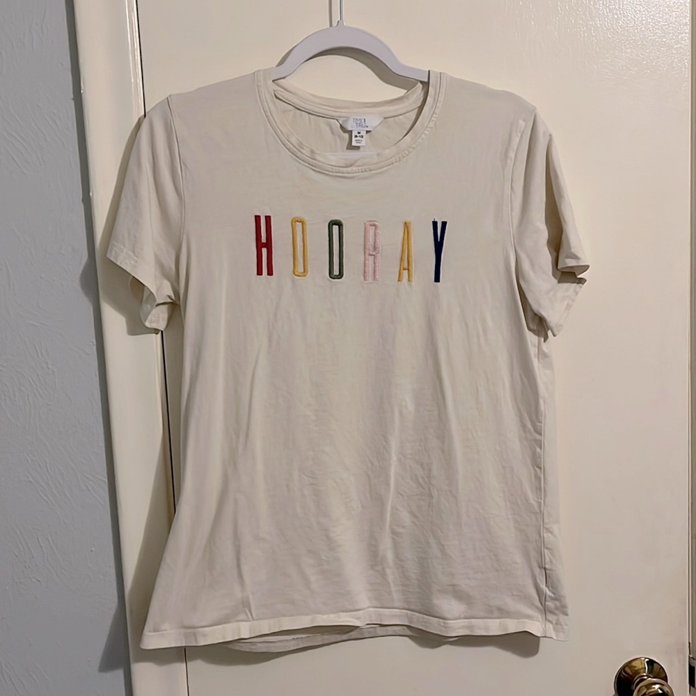 Off white “HOORAY” tee, medium